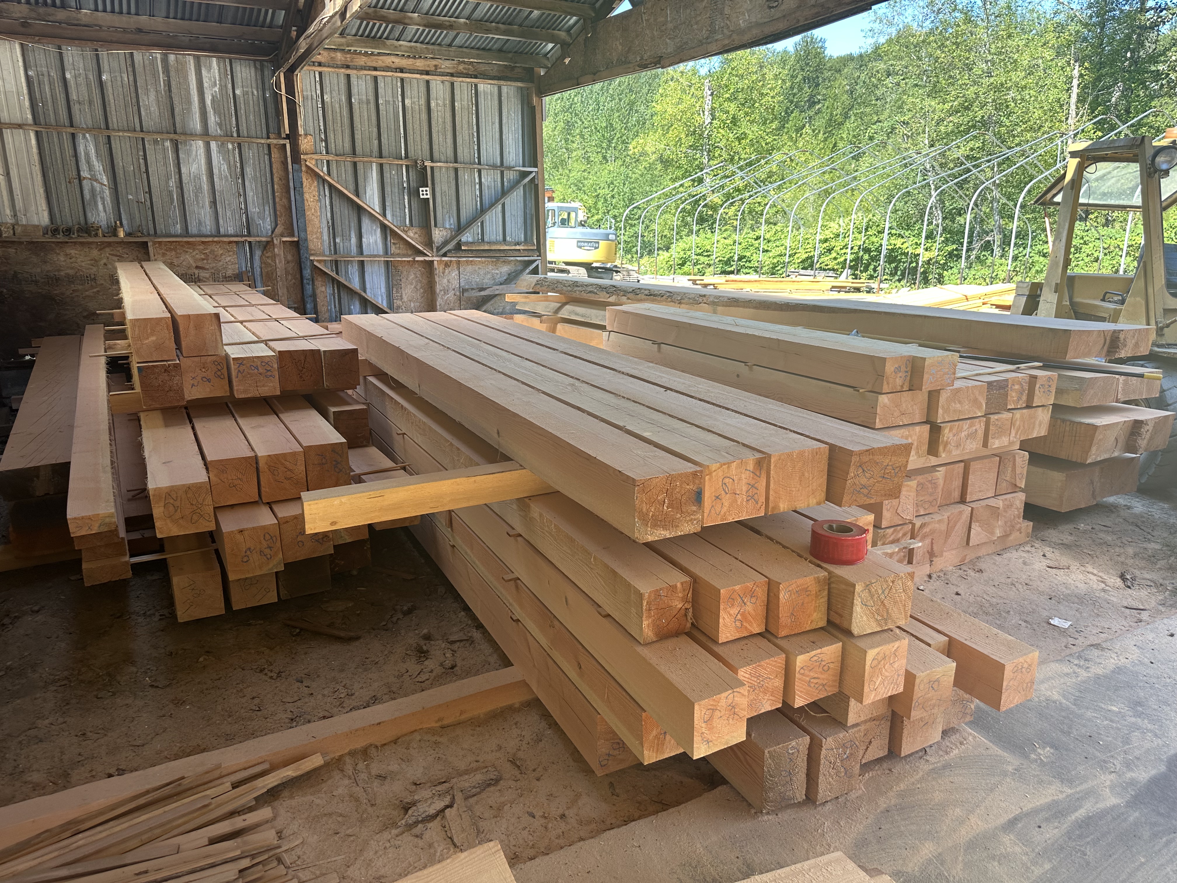 Structural timbers ready for export at Washington Timber Company