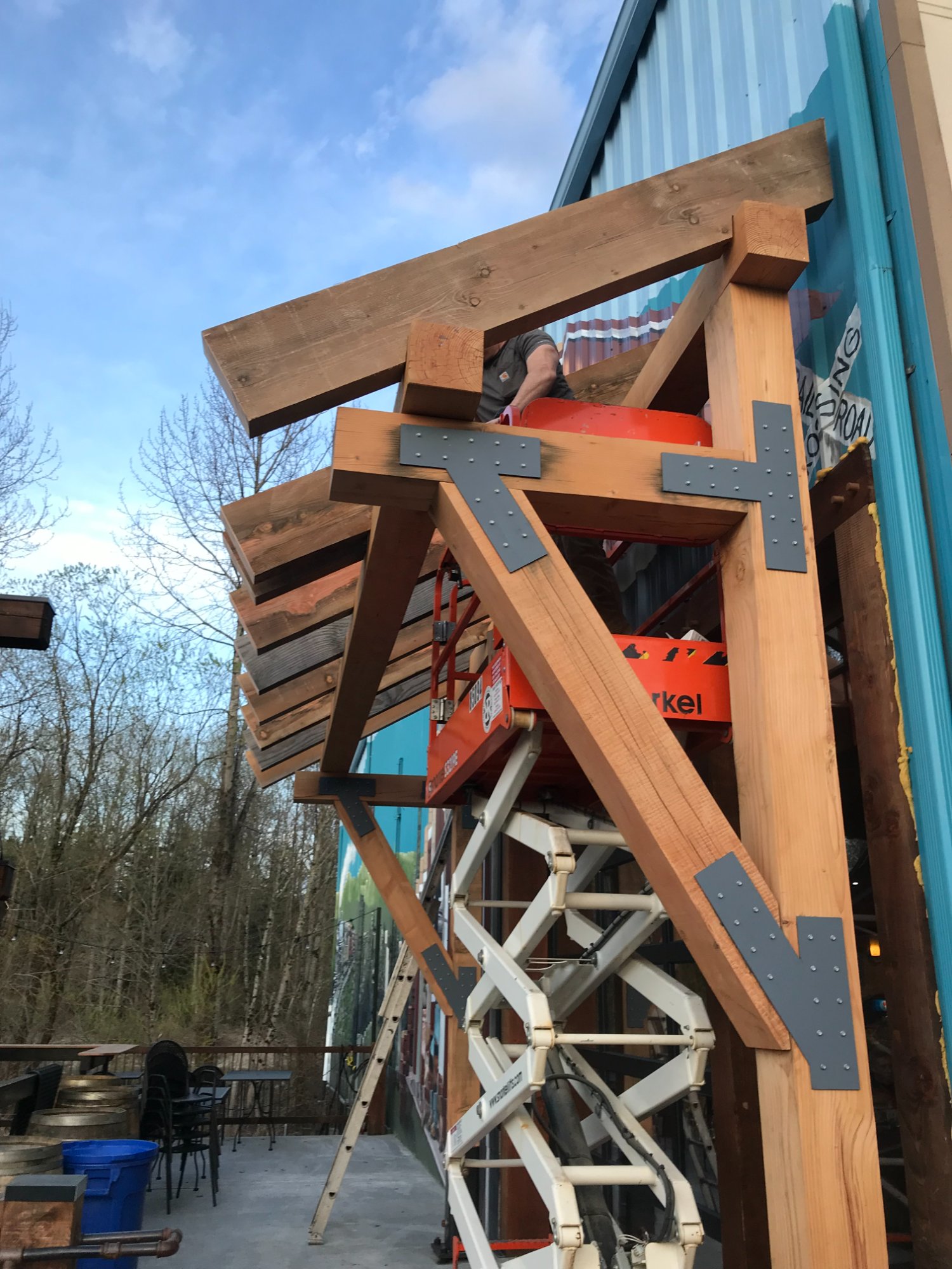 Boathouse timber structure