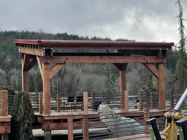 Timber gate in snow
