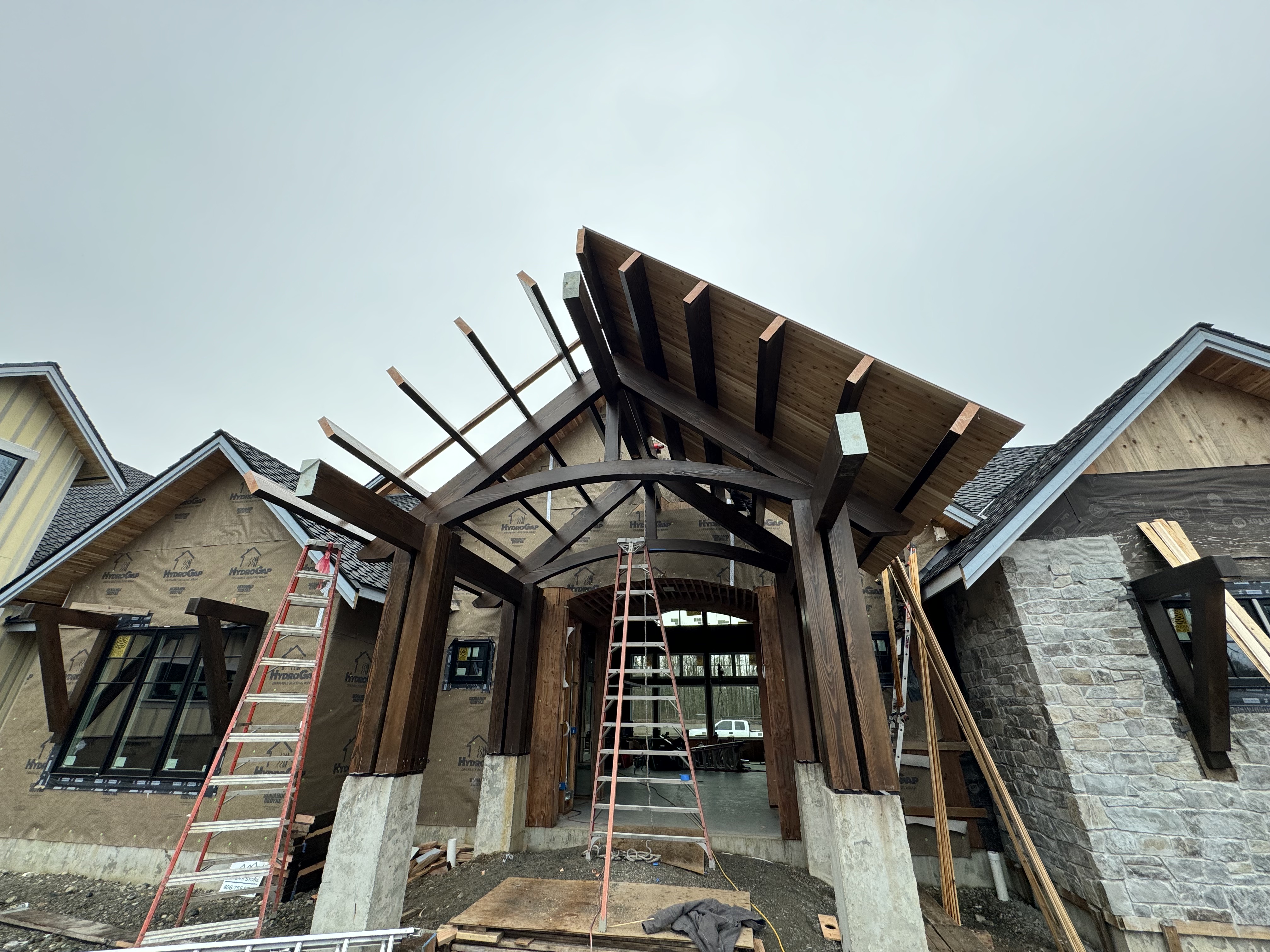 Timber frame arch construction
