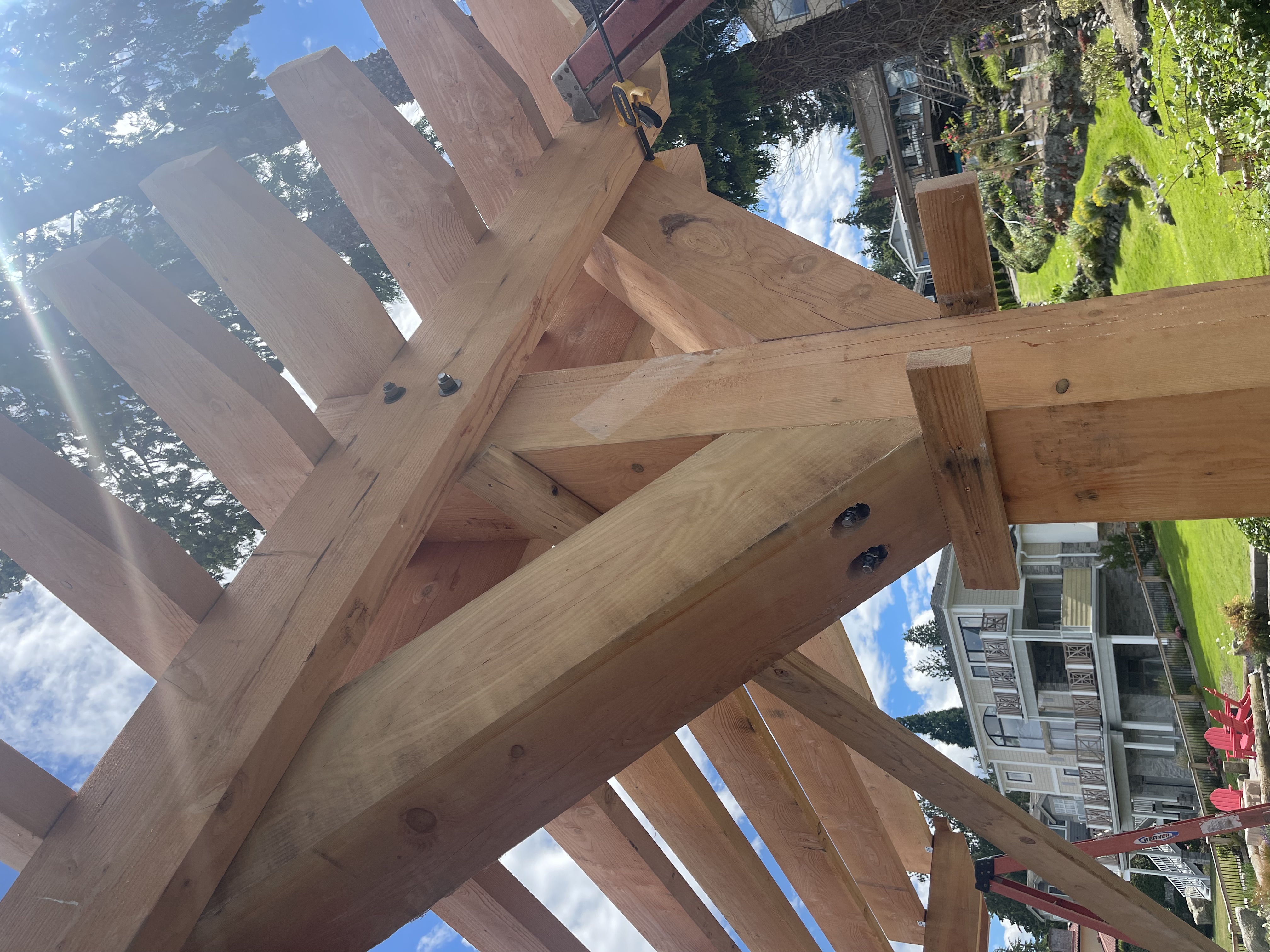 Timber frame joinery detail